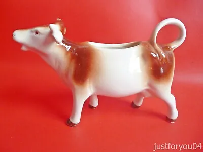 Buy Vintage Goebel Cow Creamer. White And Brown Gloss Finish. Good Condition • 14.99£