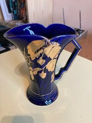 Buy Vintage Arthur Wood Cobalt Blue And Gilt  Gold Vase Jug • 7£