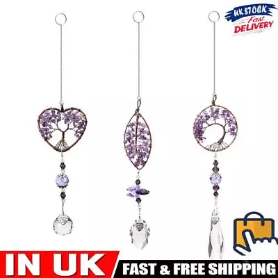 Buy Crystal Ornaments - Rainbow Maker 3pcs Wind Drops Pendant (Purple) • 6.39£
