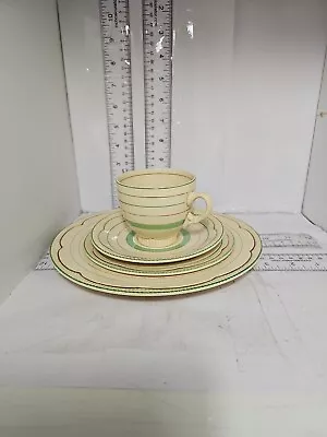 Buy 1930s Clarice Cliff Newport Pottery Art Deco Green And Gilt Quad • 29.99£