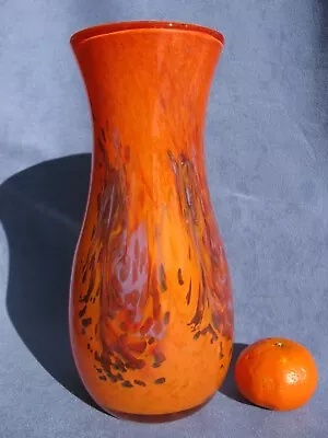 Buy Vasart Strathearn Vintage Art Glass Rare Orange Vase Crieff Scotland A* • 298£