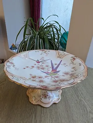 Buy Antique Crown Ducal Pedestal Cake Stand Beautiful Hummingbirds C1920s Gorgeous  • 22.75£