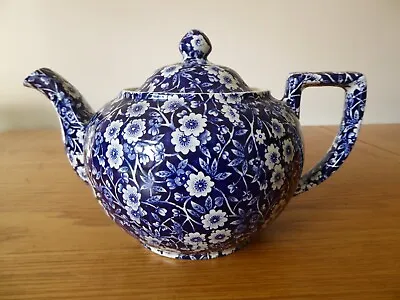 Buy Crownford China Co Calico Tea Pot - Blue & White - Staffordshire • 25£