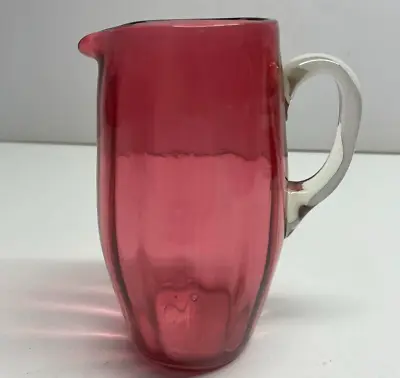 Buy Victorian Cranberry Glass Water Jug With Clear Handle  ( B15),  Rough Pontil • 19.99£