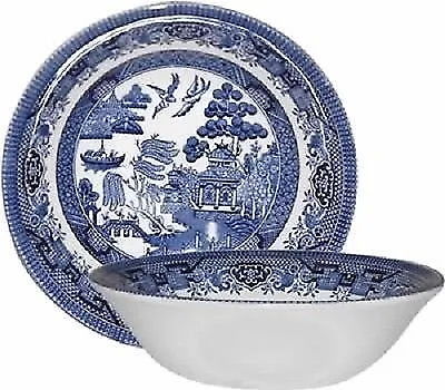 Buy Churchill Blue Willow Set Of 6 Dream Mug Plate Bowl Mug Teacup Saucer Dinnerware • 41.90£