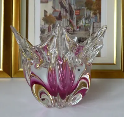 Buy Vintage Czech Bohemian Chribska Art Glass Vase • 30£