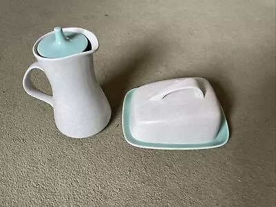 Buy Retro Poole Pottery Two Tone Seagull And Ice Green Hot Water Jug And Cheese Dish • 25.99£