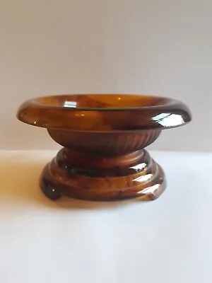 Buy Vintage Amber Cloud Depression Glass Bowl With Stand Tortoiseshell. • 9.99£