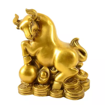 Buy  Copper Art Ornament Cattle Shaped Decor Bull Chinese Zodiac • 26.55£