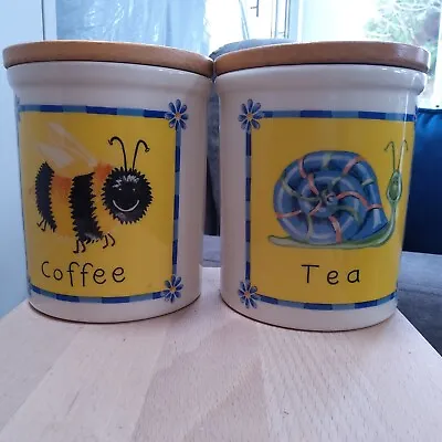 Buy T G Green Pottery Cloverleaf  Creepy Crawlies  Snail Bee Tea Coffee Storage Jars • 24£