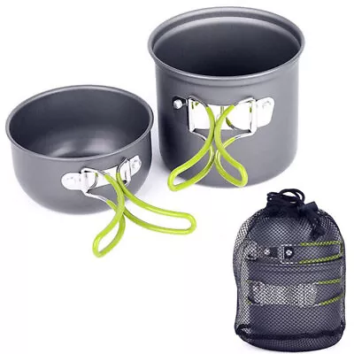 Buy Portable Camping Cookware Set Gray Outdoor Dining Dish Set • 17.18£