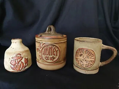 Buy Tremar Mixed Lot ,Honey Pot , Bud Vase And Mug Cornish Stoneware Studio Pottery  • 20£