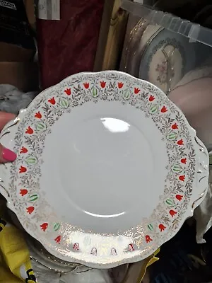 Buy Vintage QUEEN ANNE Red Tulip Bone China 10 Inch Serving Plate • 9.99£