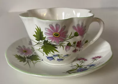 Buy Vintage Crown Staffordshire England Fine Bone China Tea Cup & Saucer Wildflowers • 20.77£