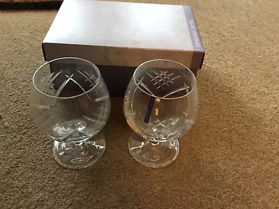 Buy Vintage Edinburgh Crystal Brandy Glasses X 2 New In Box P • 18£