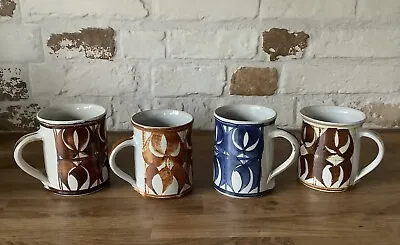 Buy Aldermaston ACS Studio Pottery 4 Small Owl Mugs Coffee Cans Signed VGC • 60£