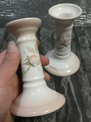 Buy Pair Candlestick Holders From Blakeney Pottery Floral Made In England • 8.95£