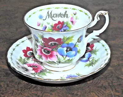 Buy Royal Albert Cup & Saucer Flowers Of The Month March Excellent • 18.99£