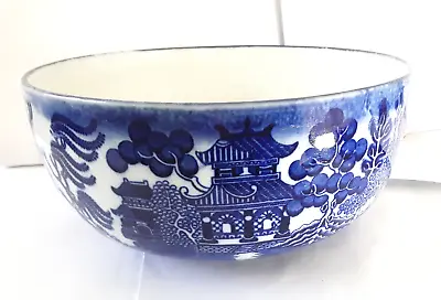 Buy Antique Doulton Burslem Flow Blue & White Willow Pattern Bowl - 8.7  • 12.95£