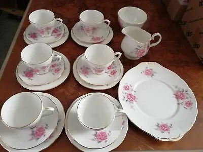 Buy Vintage  Duchess Bone China Tea Set Pink Rose  21 Piece • 50£
