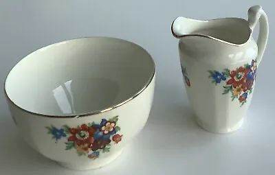 Buy Vintage Alfred Meakin Cups Milk Jug/Creamer + Sugar Bowl - 1940’s Pretty Floral • 5£