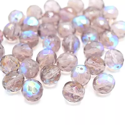 Buy Czech Fire Polished Faceted Glass Mix Round Beads - Pick Colour & Size • 2.99£