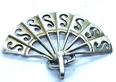 Buy Vintage Sterling Silver Bracelet Charm Spanish Fan • 6£