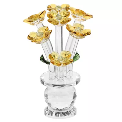 Buy Crystal Flower Figurine Ornament For Home And Office Decor • 20.45£