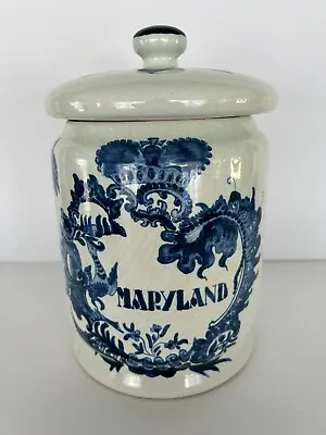 Buy Royal Delft Dutch Handpainted Holland Covered Storage Jar, Maryland • 168.09£