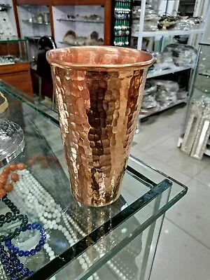 Buy 100% Pure Organic Copper Water Glass Beautiful Hammered Drinking 1 PC 500ml • 13.93£