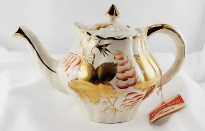 Buy Vintage Arthur Wood Gold Leaf Teapot / 4554 / 1960’s With Tag • 28.35£