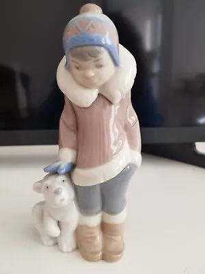 Buy Lladro Figurine Porcelain  Eskimo Boy With Polar Bear  # 5238 Collectible Spain • 55£