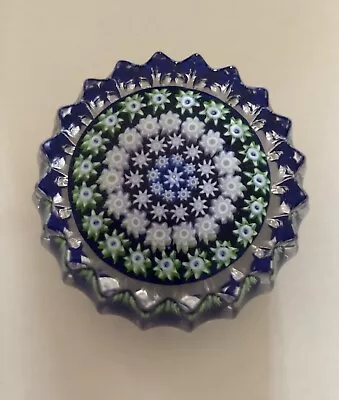 Buy Perthshire Art Glass Paperweight Fluted Miniature Concentric Millefiori Vintage • 20£