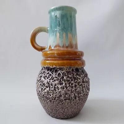 Buy Vintage Scheurich 428-26 West German Pottery Vase. Textured Fat Lava & Drip. MCM • 49£