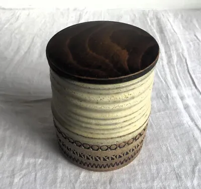 Buy Broadstairs Pottery Stoneware Storage Jar / Canister With Wooden Lid. • 14£