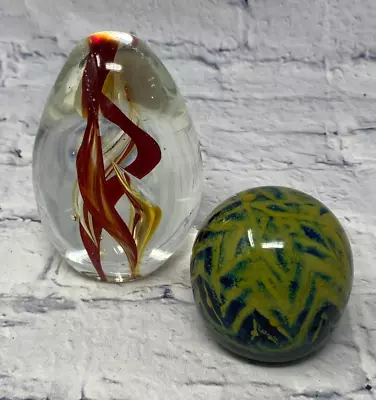 Buy Glass Paperweights Set Of 2 Mdina And Unknown Make (PG119G) • 9£