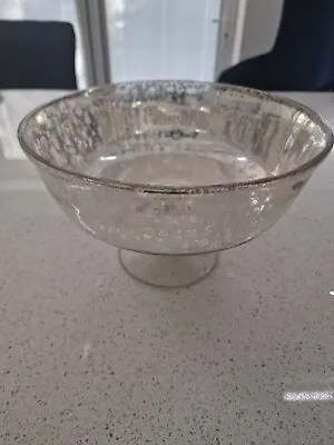 Buy Medium Glass Bowl Footed Pedestal Dish • 15£