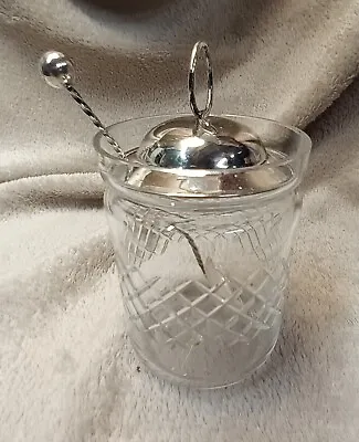 Buy Antique Silver And Cut Glass Jam Jar London Assay 1922 Hallmark • 65£