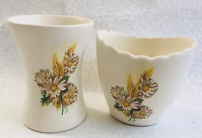 Buy Vase /planter Purbeck  Ceramics Swanage Daisy And Wheat Sheaf Design Vintage • 11.99£