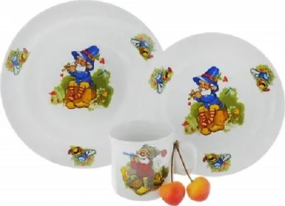 Buy Porcelain Kids Dishes 3pcs Kids Plate/Cup/Plate Gnome GNOME GNOME GIC • 15.49£
