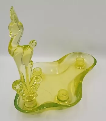 Buy Tiffin Franciscan Fawn Floating Flower Vase Yellow Vaseline Uranium Glass  • 320.17£