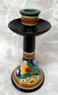 Buy Gouda Pottery Art Deco Candlestick Hand Painted Holland • 22.99£