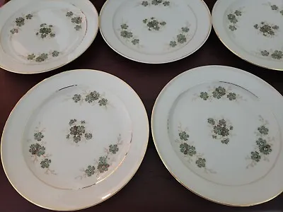 Buy 5 ~ Thomas Germany China Pattern #7077  White W/Green Flowers Salad Plates 7.75  • 9.46£