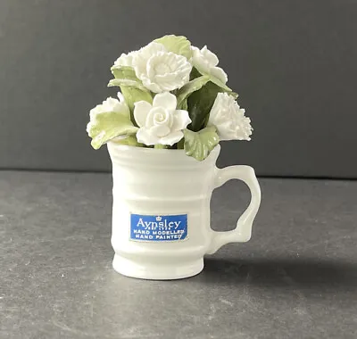 Buy Vintage Hand Made Aynsley England Fine Bone China W White Flowers In Tankard Mug • 33.25£