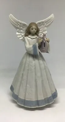 Buy Vintage Lladro #5830 Heavenly Harpist Angel Christmas Tree Topper Porcelain 8 T • 71.93£