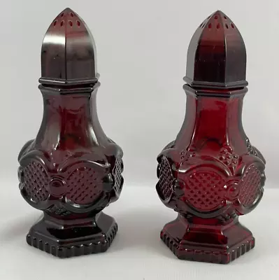 Buy Vintage AVON 1978 Cape Cod Collection Ruby Red Glassware Salt & Pepper Shakers • 9.43£