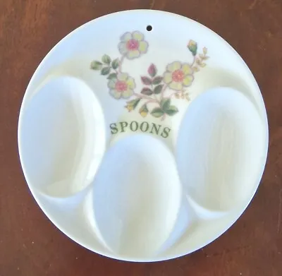 Buy Vintage Ceramic Spoon Rest FLORAL DESIGN Diam: 15 Cms Weight: 172 Grams  • 6£