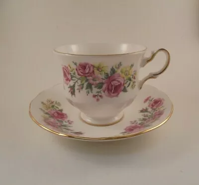 Buy Royal Vale Teacup & Saucer Pink Roses Bone China Pattern #8543 • 15.12£