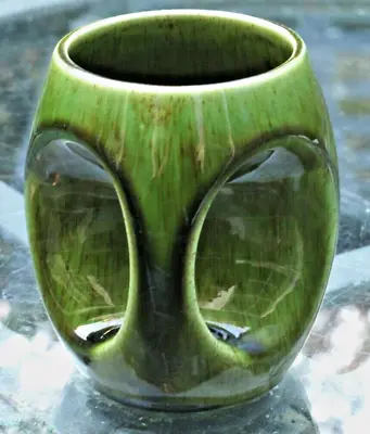 Buy Holkham Style Pottery Owl Mug MCM Green Retro Unique Art Piece, Holkham Style P • 19.17£