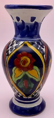 Buy VTG Mexico Talavera Bud Vase Hand Painted Red Pottery Folk Art Southwest 6 X3” • 14.44£